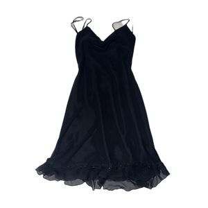vintage flowy slip dress with ruffles and sequins